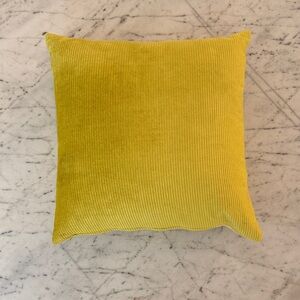 CB2 12x12 chartreuse Yellow Ribbed Throw Pillow